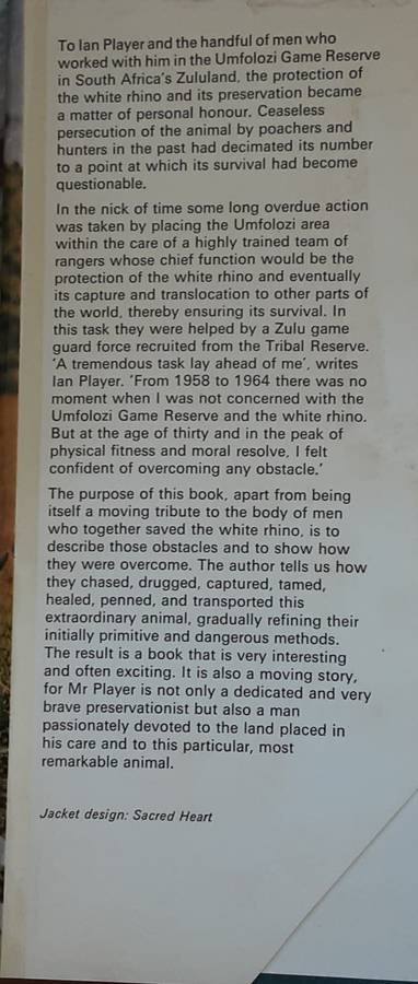 The White Rhino Saga by Ian Player