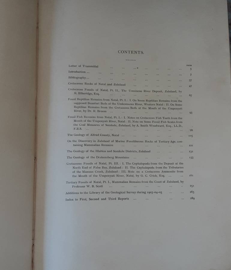 Third & Final Report of the Geological Survey of Natal and Zululand by W Anderson 1907