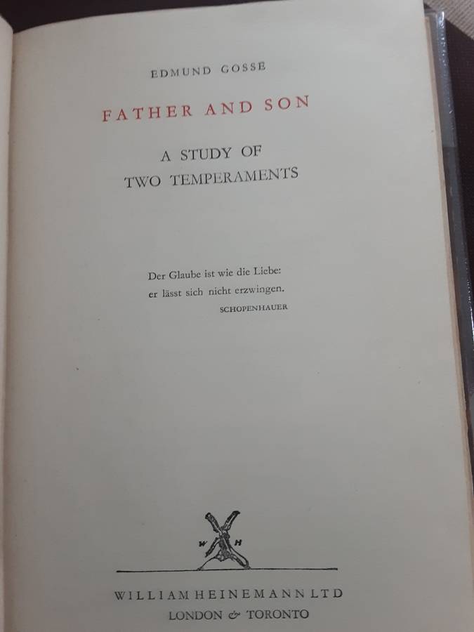 Father and Son, A Study of Two Temperaments by Edmund Gosse **First Leather bound edition**