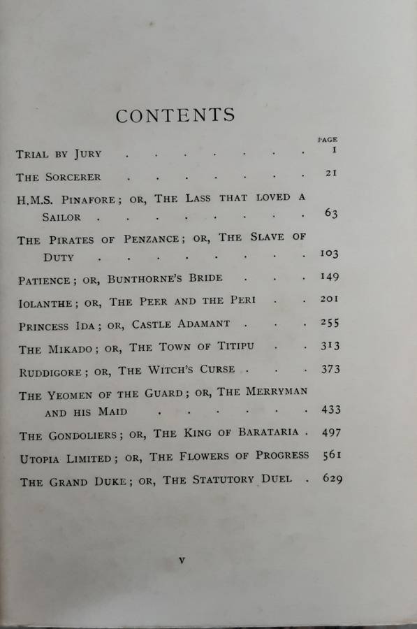 The Savoy Operas 1875-1896 by Sir W S Gilbert (1927)