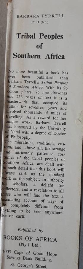 Tribal Peoples of Southern Africa by Barbara Tyrrell **SIGNED COPY**
