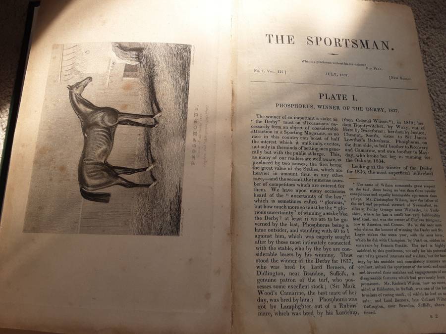 The Sportsman Vol III from July to December 1837 with index