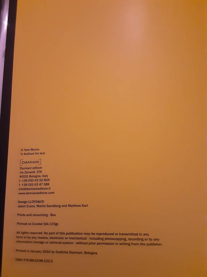 Tom Munro published by Damiani Editore in 2010