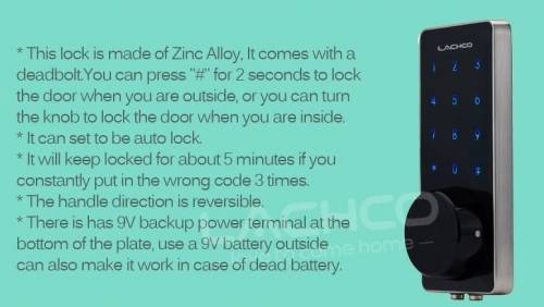 PERFECT FOR AIR BNB ***Smart Keyless Deadbolt Lock With Scan Card And Custom passwords - LOCAL STOCK