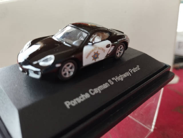 Schuco Porsche Cayman S - Highway Patrol - 1/87 Scale