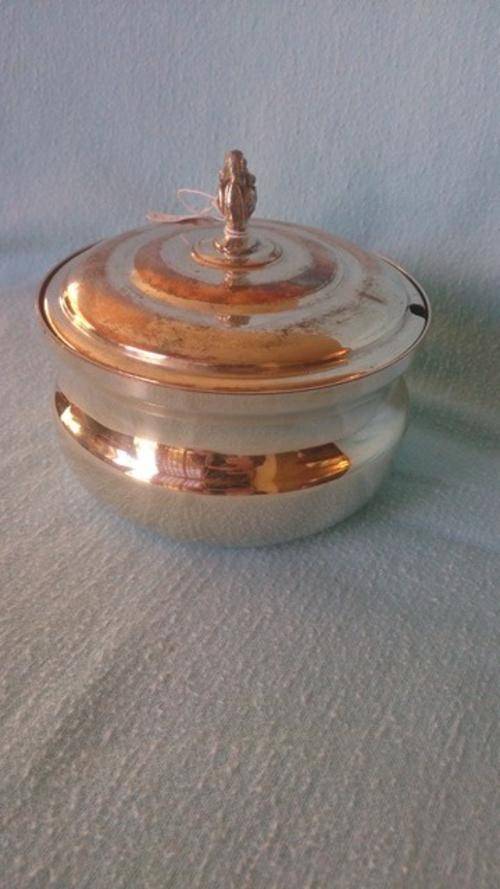 SILVER PLATED SUGAR BOWL WITH LID