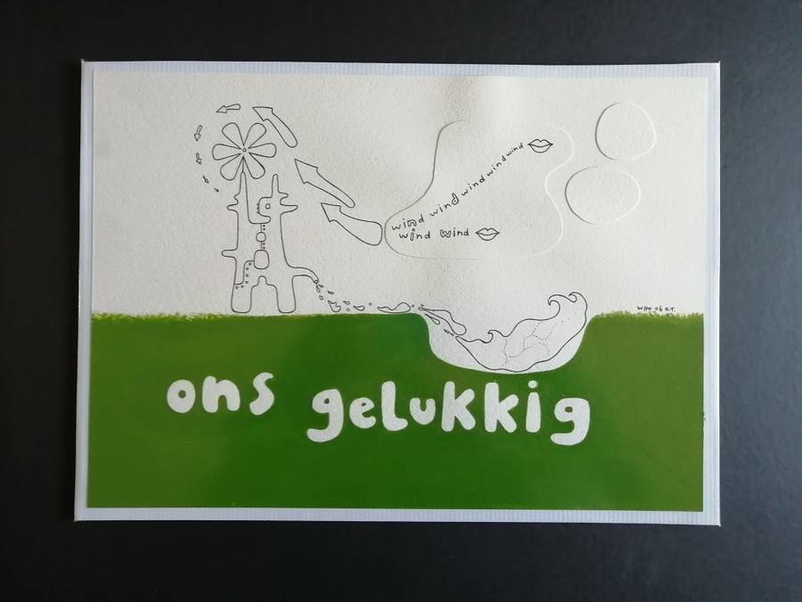 Art painted sketch on paper - "hier is ons..." - triptych A3 x 3 - format - landscape - created 2006