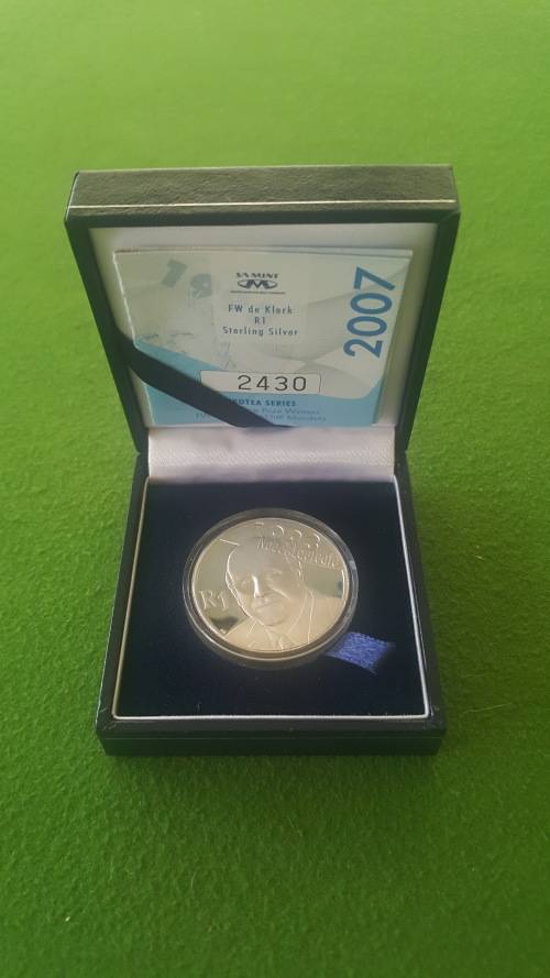 SA Silver R1 Proof 2007 De Klerk Limited edition 2430