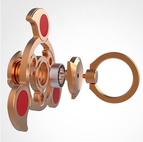 2017 Upgraded Alloy SILVER Hand Spinner in the Sky Tri-Spinner Fidget Toy & free fidget holder