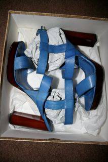 San Marina *Real Leather* Blue Strappy Shoes (Size 6)