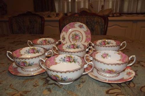 Royal Albert Lady Carlyle  Soup bowls and saucers