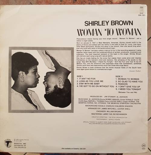 SHIRLEY BROWN Woman To Woman (Excellent/Excellent)