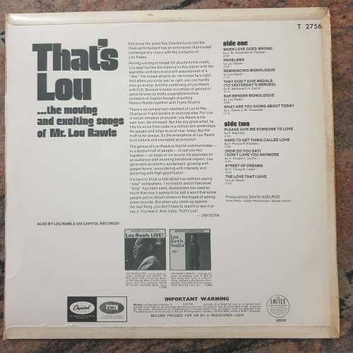 LOU RAWLS That`s Lou (Very Good+/Very Good+)