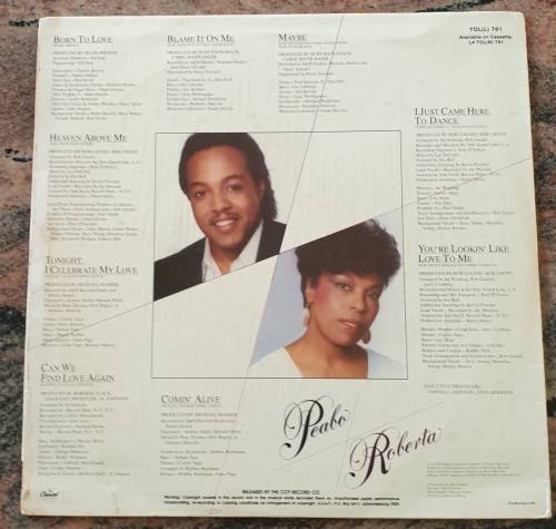 PEABO BRYSON ROBERTA FLACK Born To Love (VG+/VG) Capitol TOL(L) 761 SA Pressing 1983