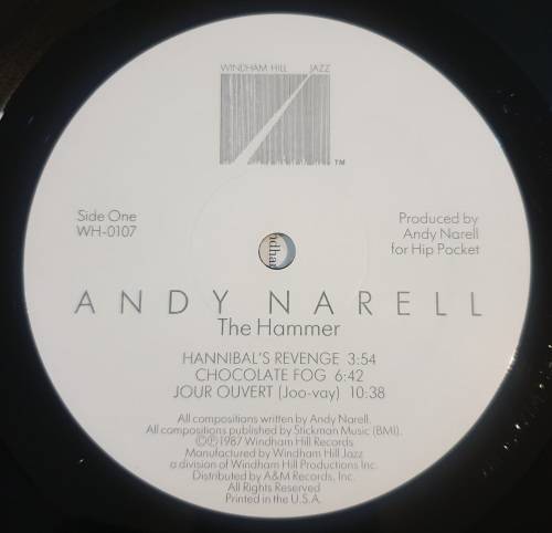 ANDY NARELL The Hammer (VG+/VG+) Windham Hill WH-0107 US Press 1987 - Lyrics - SIGNED BY ANDY NARELL
