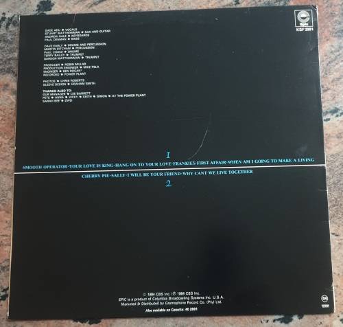SADE Diamond Life (Excellent/Excellent) Epic KSF 2991 SA Pressing 1984