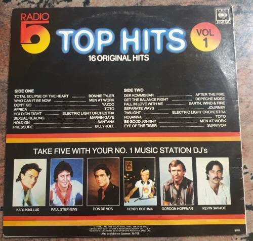 RADIO 5 Top Hits Vol 1 - Original Artists (VG+/VG) CBS SLMS 705 SA Pressing 1983
