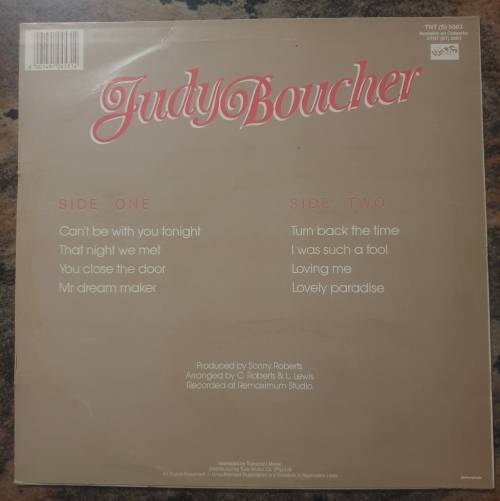 JUDY BOUCHER Can`t Be With You Tonight (Very Good+/Very Good+) TNT (S) 5003 SA Pressing 1988