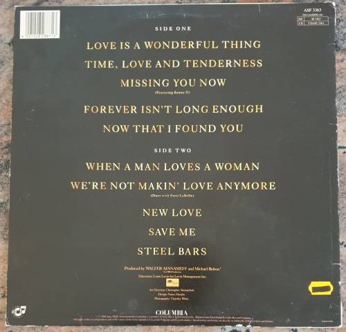 MICHAEL BOLTON Time, Love and Tenmderness (Excellent/Very Good) Columbia ASF 3363 SA Pressing 1991