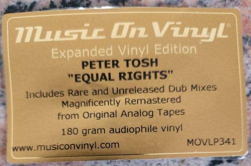 PETER TOSH Equal Rights - 2 X LP 180g (Near Mint) Columbia MOVLP341 European Pressing - Reissue