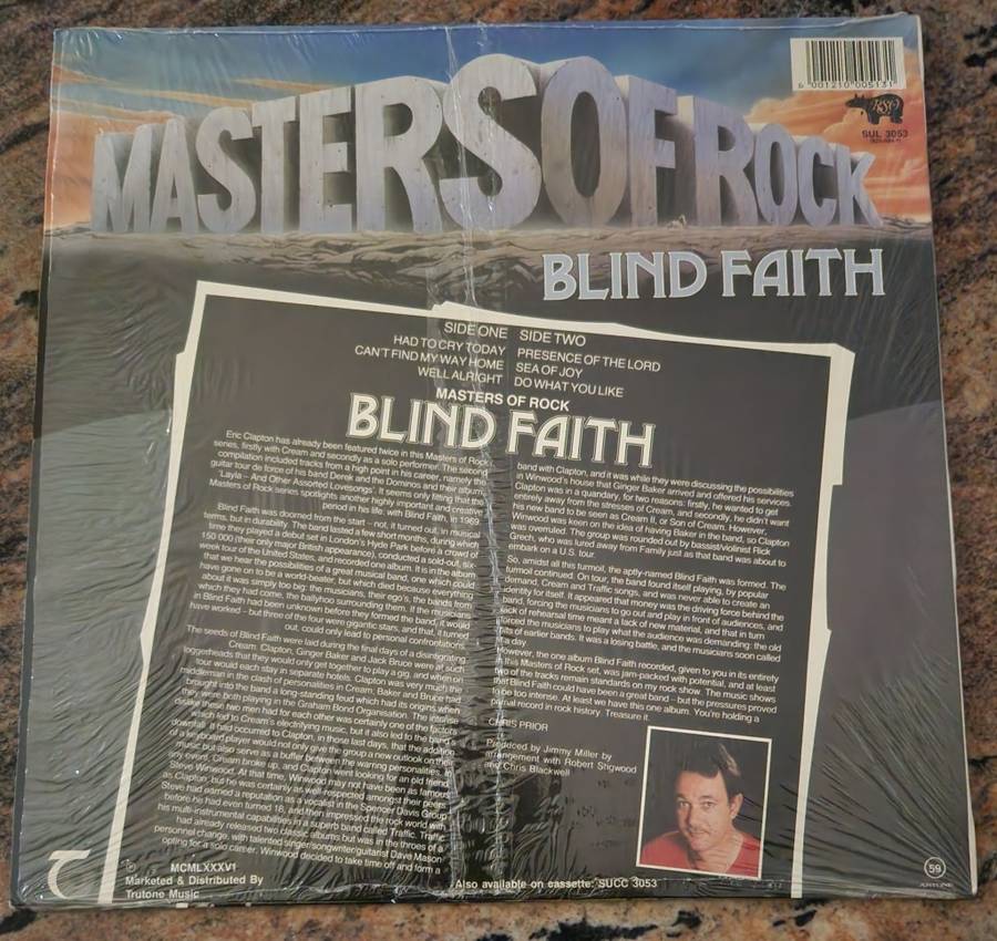 BLIND FAITH Masters Of Rock (VG+/Excellent) RSO SUL 3053 SA Pressing
