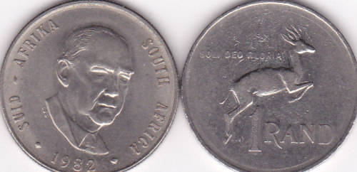 1982 RSA  NICKEL ONE RAND COINS ***GOOD COINS*****BID IS PER COIN