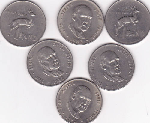 1982 RSA  NICKEL ONE RAND COINS ***GOOD COINS*****BID IS PER COIN