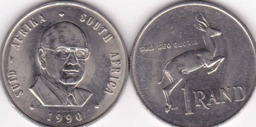 1990 RSA  NICKEL ONE RAND COINS **EXCELLENT  COINS*****BID IS PER COIN