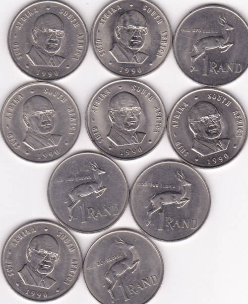 1990 RSA  NICKEL ONE RAND COINS **EXCELLENT  COINS*****BID IS PER COIN