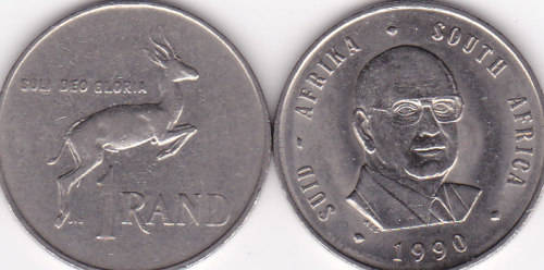 RSA  NICKEL ONE RAND COINS (1990)***GOOD COINS*****BID PER COIN