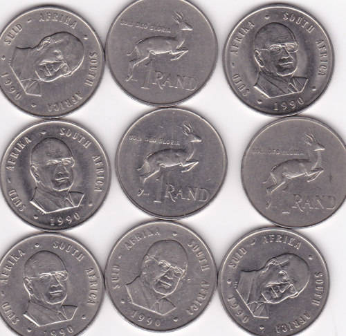 RSA  NICKEL ONE RAND COINS (1990)***GOOD COINS*****BID PER COIN