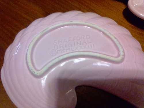 SNACK PLATTERS - SHAFFORD CERAMICS -  LIGHT PINK SHELL SHAPED - YOUR BID PER ITEM