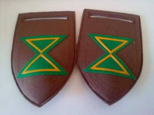 SADF SET OF  INFANTRY HEAD QUARTERS COMPANY TUPPER FLASHES (SLIP ON)