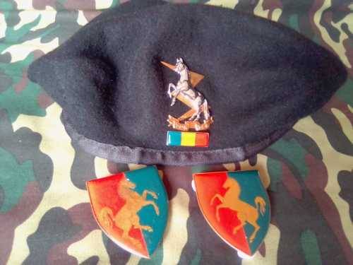 SADF TECHNICAL SERVICES BERET - FULL - WITH SET OF SHOULDER FLASHES