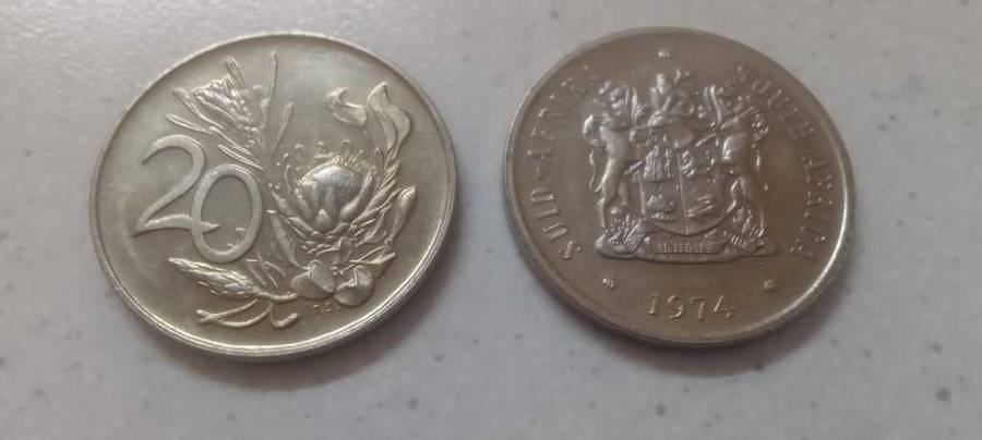 1974 RSA TWENTY CENT NICKEL COIN