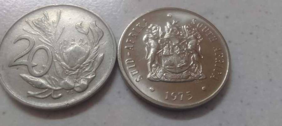 1975 RSA TWENTY CENT NICKEL COIN - AUC