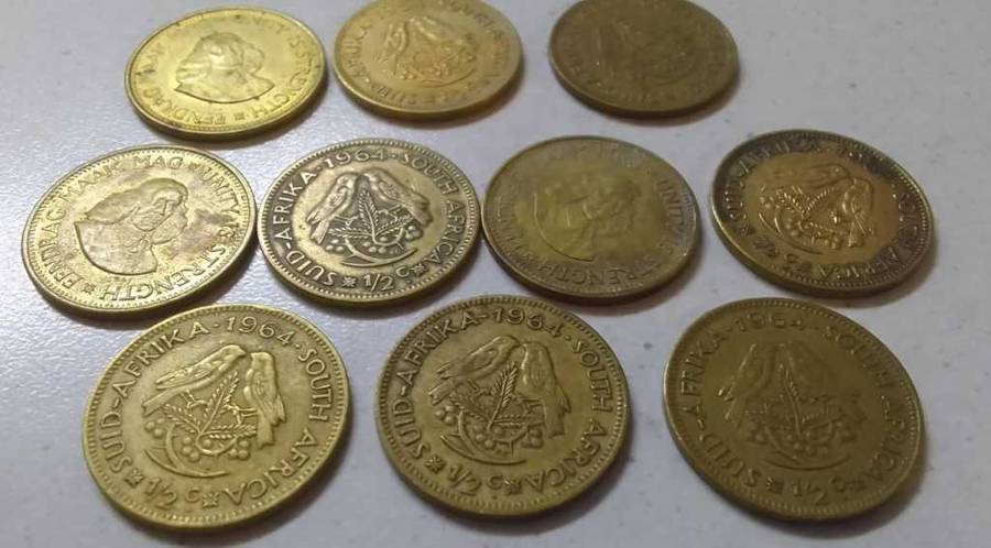 1964 RSA HALF CENT COIN (BID PER COIN)