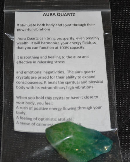 Large  Aura Quartz Green Rough Point enhancing love and abundance "high vibrations"