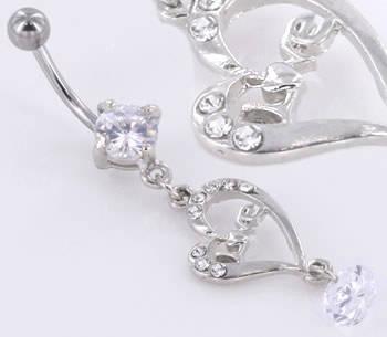 LOVE HEART belly ring