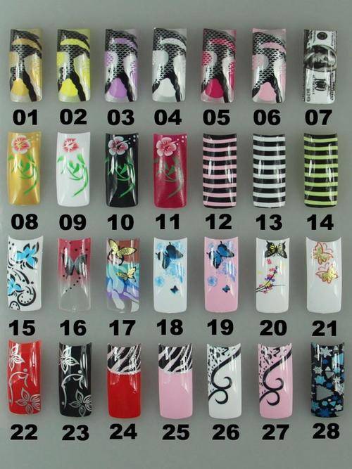 designer glitter acrylic tips 50pcs