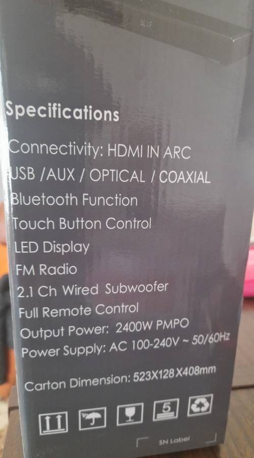 Supersonic - 2.1 Channel Bluetooth Sound Bar and Subwoofer - Sound System