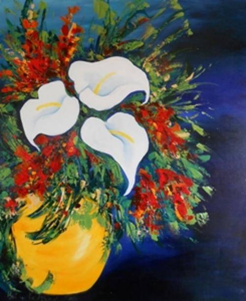 3 ARUMS . Large stretched canvas , ready to hang !