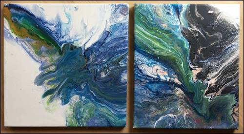 Original Art ABSTRACT Bridgette Allan SET OF TWO