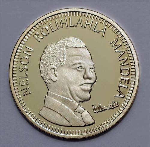 Special!!!!   Mandela 1oz Gold Clad Coin 10 years of freedom.  GEt a  FREE R2 (10 year freedom)
