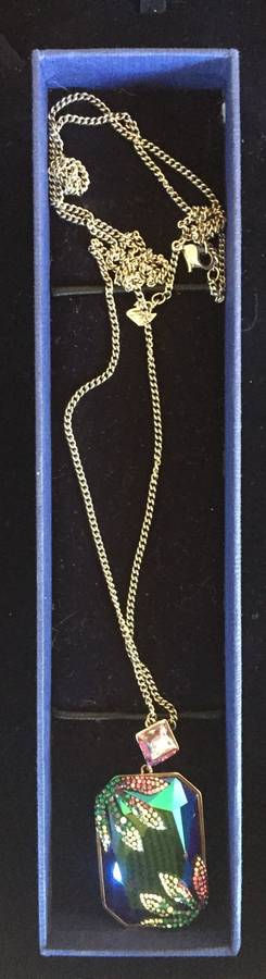 Swarovski necklace set with a large multi-coloured crystal