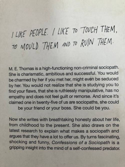 Confessions of a Sociopath by M. E. Thomas