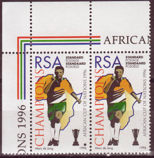 SOUTH AFRICA 1996 MISSING BALL VARIETY SOCCER AFRICAN CUP OF NATIONS UNMOUNTED MINT