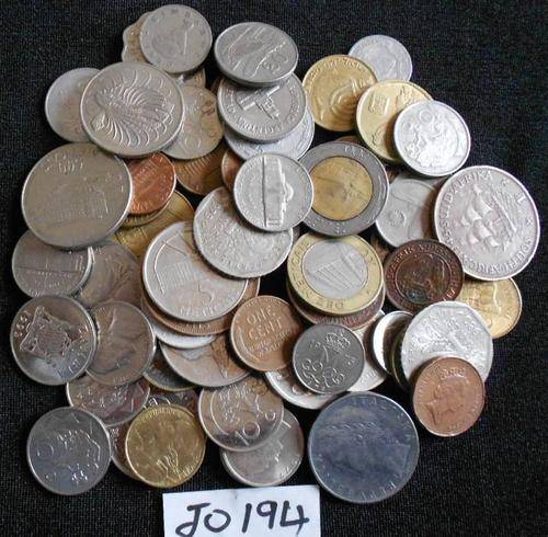 60 UNSORTED QUALITY MIXED WORLD COINS. BID PER COIN TO TAKE THE LOT