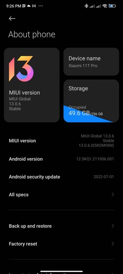 Xiaomi 11t pro 5g
