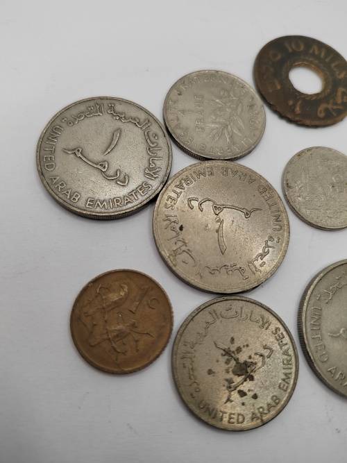 Mixed lot of rare coins x11 - see pics and description, vintage UAE DIRHAMS ETC